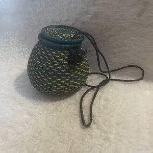 Authentic hand-woven round bag.